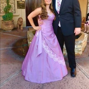 Lavender princess ball gown with AB crystal embellishments